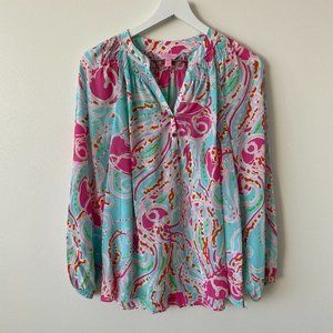 Lilly Pulitzer Elsa Jellies Be Jammin Small Silk Top